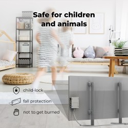 AENO Smart LED Wifi Grey Glass Infrared Reversible Panel Heater 700W