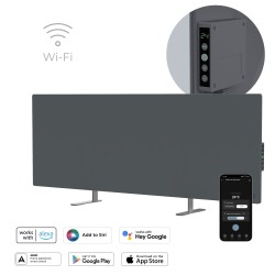 AENO Smart LED Wifi Grey Glass Infrared Reversible Panel Heater 700W