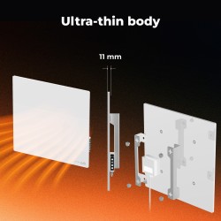 AENO Smart LED Wifi White Glass Infrared Reversible Panel Heater 500W