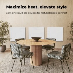 AENO Smart LED Wifi White Glass Infrared Reversible Panel Heater 500W