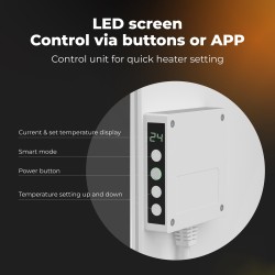 AENO Smart LED Wifi White Glass Infrared Reversible Panel Heater 500W