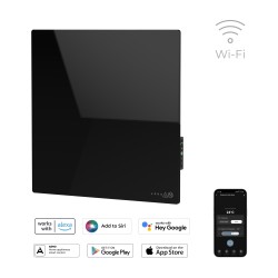 AENO Smart LED Wifi Black Glass Infrared Reversible Panel Heater 500W