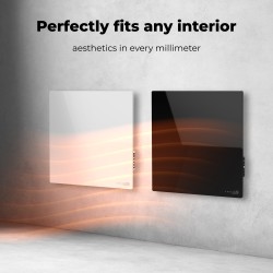 AENO Smart LED Wifi Black Glass Infrared Reversible Panel Heater 500W
