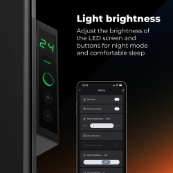 AENO Smart LED Wifi Black Glass Infrared Reversible Panel Heater 500W