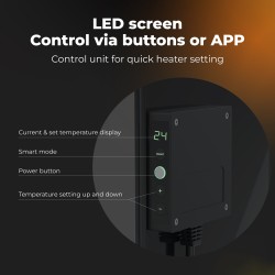 AENO Smart LED Wifi Black Glass Infrared Reversible Panel Heater 500W