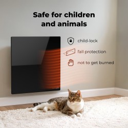 AENO Smart LED Wifi Black Glass Infrared Reversible Panel Heater 500W