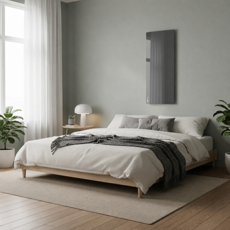 AENO 700W Smart Wifi Grey Glass Infrared Horizontal or Vertical Panel Heater - 1000mm x 365mm