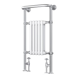 Henley Traditional Chrome & White Towel Rail - 498 x 940mm