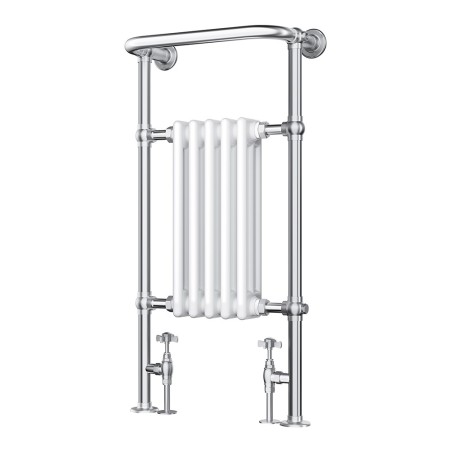 Henley Traditional Chrome & White Towel Rail - 498 x 940mm