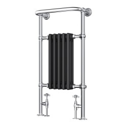 Henley Traditional Chrome & Black Towel Rail - 498 x 940mm
