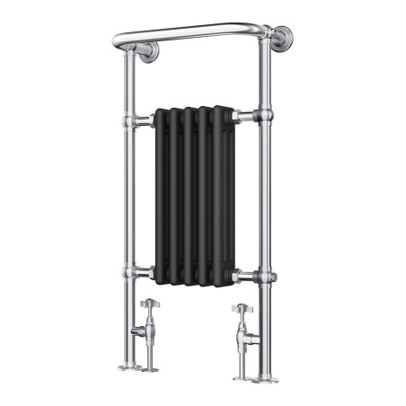 Henley Traditional Chrome & Black Towel Rail - 498 x 940mm