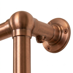 Alice Traditional Brushed Copper Towel Rail - 500 x 750mm