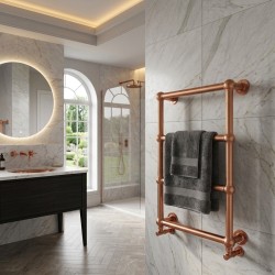 Alice Traditional Brushed Copper Towel Rail - closeup