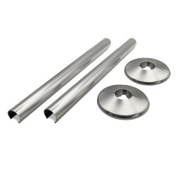 200mm Brushed Nickel "Snap On" Radiator Pipe & Collars
