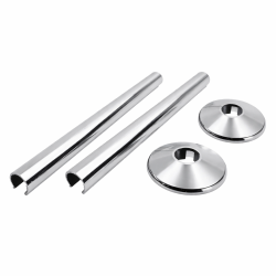 200mm Polished Chrome "Snap On" Retro Fit Radiator Pipe & Collars