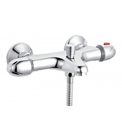 Round Thermostatic Bath Shower Mixer Tap Wall Mounted