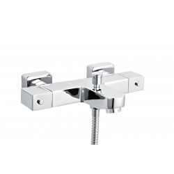 Square Thermostatic Bath Shower Mixer Tap Wall Mounted