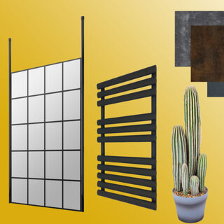 Feeling bold? Why not a go for a yellow bathroom with black accessories?This is sure to be a talking point of all your guests!Check out our whole range over at our website. Link in bio!#moodboard #bathroommoodboard #bathroomdesign #bathroominspo