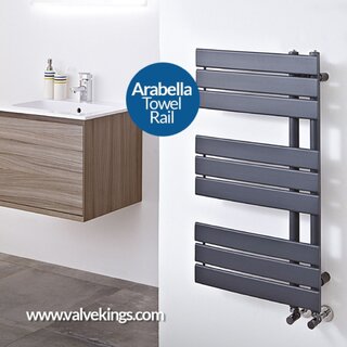 The 50 x 80cm Arabella Anthracite Towel Rail is now onl sale!This designer towel rail is available in 2 sizes and 3 finishes.Order at www.valvekings.com#bathroom #bathroomsale #mirror #mirrorselfie #mirrorpics #showers #luxuryhomes #homerenovation ...