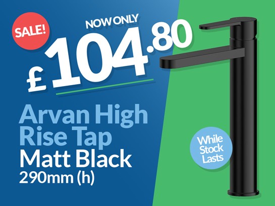 Arvan Black High Rise Basin Mixer Tap